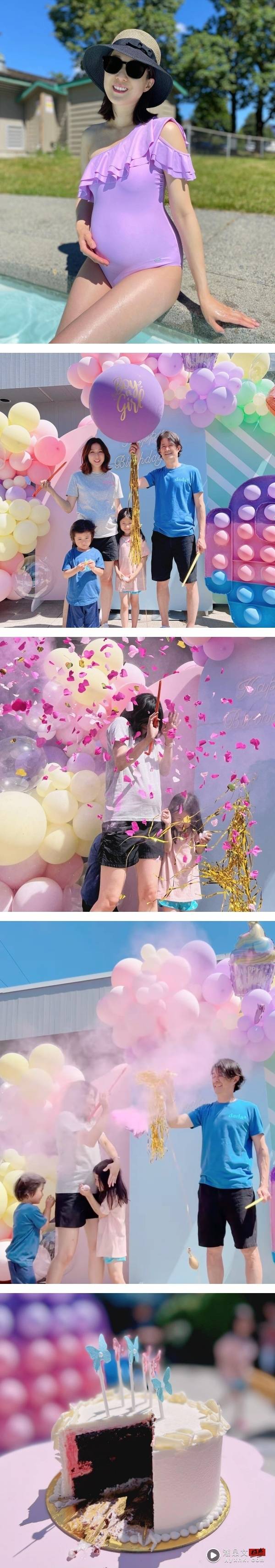 钟嘉欣宣布第三胎性别！戳破气球后…粉色彩带飘出来了！ 娱乐资讯 图1张